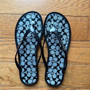 Coach pattern Black and Gray Sandals